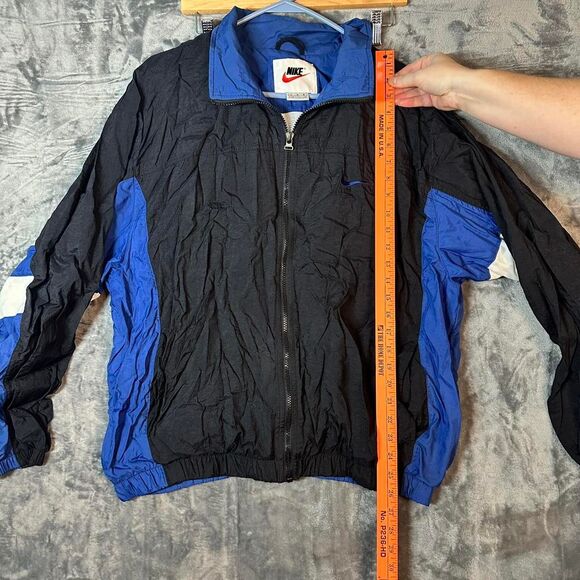 Vintage 90s Men's Large Nike Big Swoosh Full Zip Windbreaker Large - Picture 5 of 6